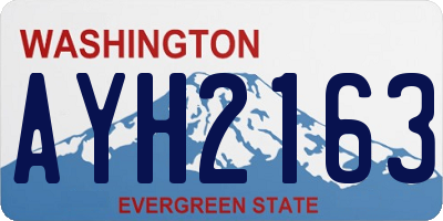 WA license plate AYH2163