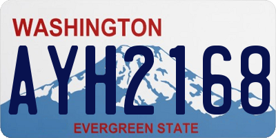 WA license plate AYH2168