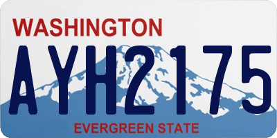 WA license plate AYH2175