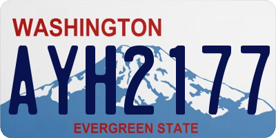 WA license plate AYH2177