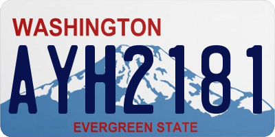 WA license plate AYH2181