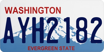 WA license plate AYH2182