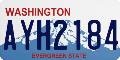 WA license plate AYH2184