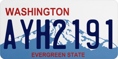 WA license plate AYH2191