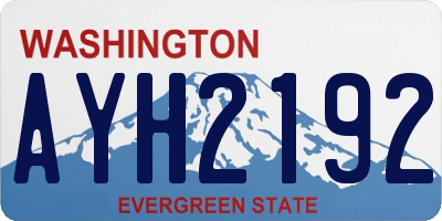 WA license plate AYH2192