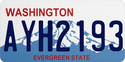 WA license plate AYH2193