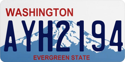 WA license plate AYH2194