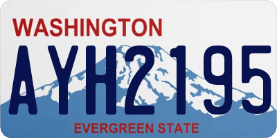 WA license plate AYH2195
