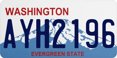 WA license plate AYH2196