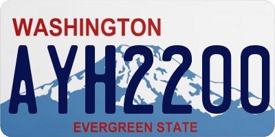 WA license plate AYH2200