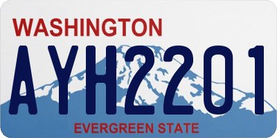 WA license plate AYH2201
