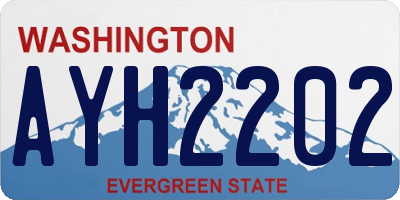 WA license plate AYH2202