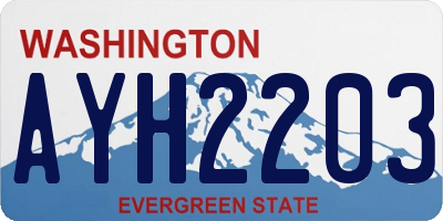 WA license plate AYH2203