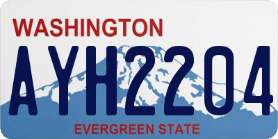 WA license plate AYH2204