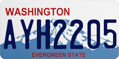WA license plate AYH2205