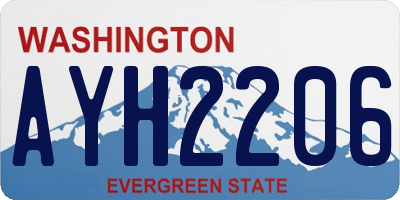WA license plate AYH2206