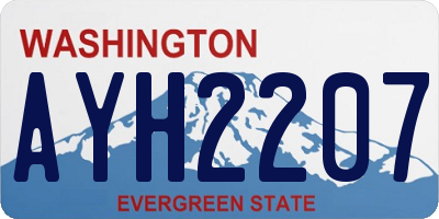 WA license plate AYH2207