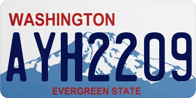 WA license plate AYH2209