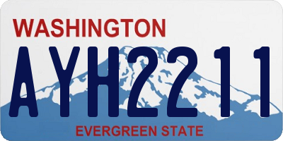 WA license plate AYH2211