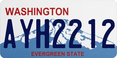 WA license plate AYH2212