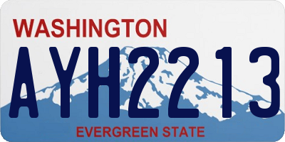 WA license plate AYH2213