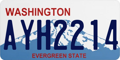 WA license plate AYH2214