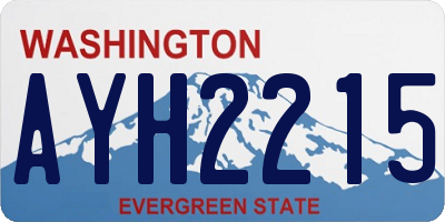 WA license plate AYH2215