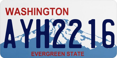 WA license plate AYH2216