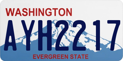 WA license plate AYH2217