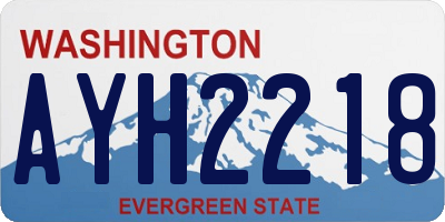 WA license plate AYH2218