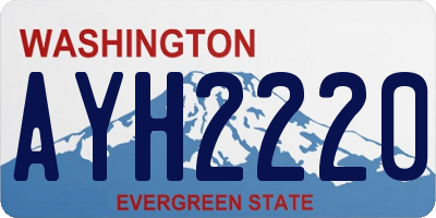 WA license plate AYH2220