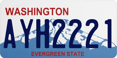 WA license plate AYH2221