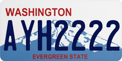 WA license plate AYH2222