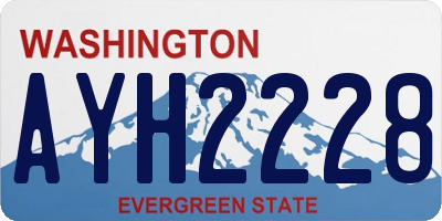 WA license plate AYH2228