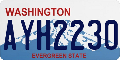 WA license plate AYH2230