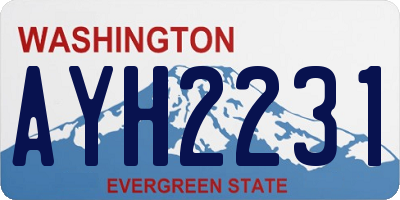 WA license plate AYH2231