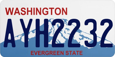 WA license plate AYH2232