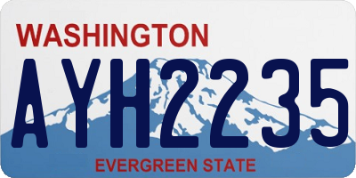 WA license plate AYH2235