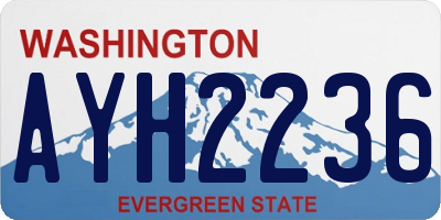 WA license plate AYH2236