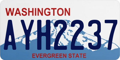 WA license plate AYH2237