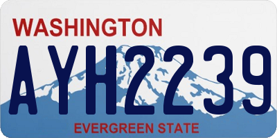 WA license plate AYH2239