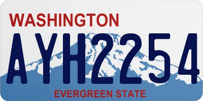 WA license plate AYH2254