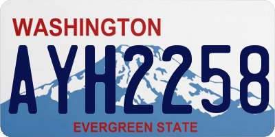 WA license plate AYH2258