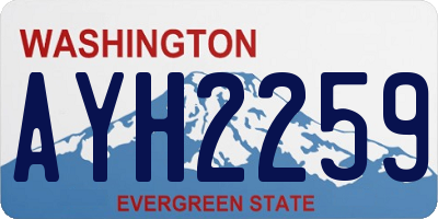 WA license plate AYH2259