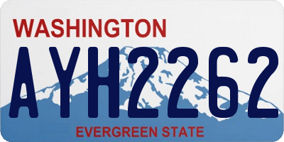 WA license plate AYH2262