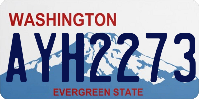 WA license plate AYH2273