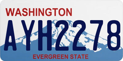 WA license plate AYH2278