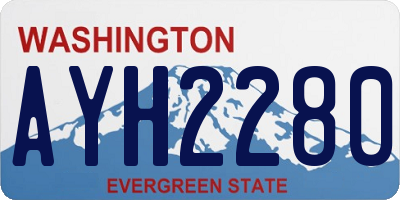 WA license plate AYH2280