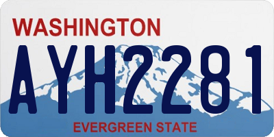 WA license plate AYH2281