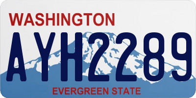 WA license plate AYH2289